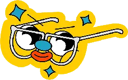 Cartoon Character with Glasses - expression - High Resolution PNG