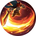 Flame Warrior - adventure - hero - Transparent Background PNG