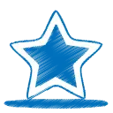 Blue Star - pattern - Transparent Background PNG