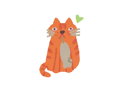 Orange Cat with Mouse - hunting - High Resolution PNG