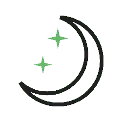 Crescent and Stars - green - Transparent Layer PNG