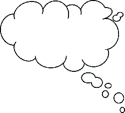Thinking Bubble - line art - Free PNG