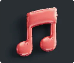 Music Note Balloon - red - PNG Images
