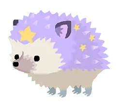 Purple Hedgehog - stars - Transparent Layer PNG