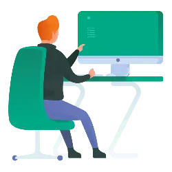 Person sitting at computer - person - Lossless PNG