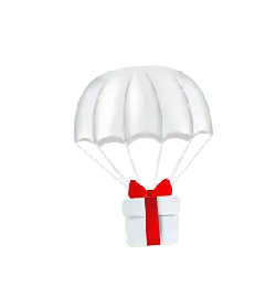 Parachute Gift - red ribbon - Free Download PNG