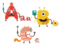 Letter Monster Family - letter - Lossless PNG