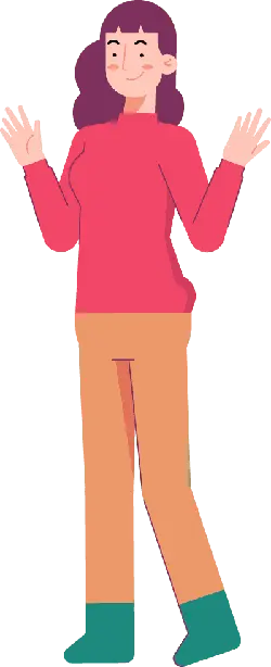 Cartoon Character in Pink Top and Orange Pants - orange - Transparent Layer PNG