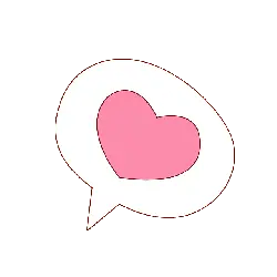 Pink Heart in a Speech Bubble - graphic - PNG