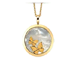Butterfly Pendant Necklace - gold - PNG Images