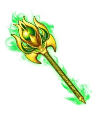 Flaming Staff - energy - Transparent Background PNG