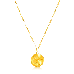 Gold Pendant Necklace - simple - Free Download PNG