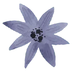 Blue Flower - painting - PNG Images