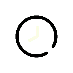 Clock Icon - simple - interface - Transparent Background PNG