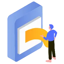 Blue Block and Person - interaction - No Watermark PNG