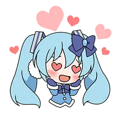 Blue Hair Girl - heart shape - High Resolution PNG