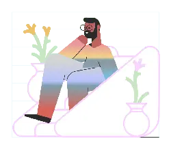 Rainbow Gradient Man - gradient color - Transparent Background PNG