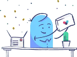 Blue Cartoon Character - plant - Free PNG