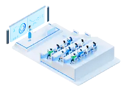 Classroom with students and teacher - interaction - Free PNG