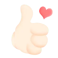 Thumbs Up with Heart Emoji - interaction - Transparent Layer PNG