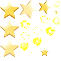 Golden Stars - pentagram - decoration - Lossless PNG
