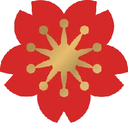 Plum Blossom - red - gold - Free PNG