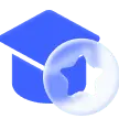 Blue Cube and Star - graphic design - Transparent Layer PNG