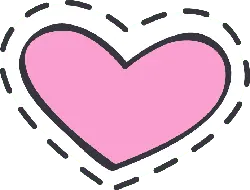 Pink Heart Pattern - simple - lines - High Resolution PNG
