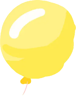 Yellow Balloon - holiday - Transparent Background PNG