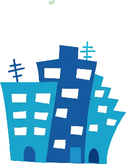 Blue Buildings - lights - Free PNG