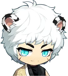 White Hair Blue Eye Anime Character - PNG