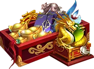 Dragon Chest - gold coins - chest - Transparent Layer PNG