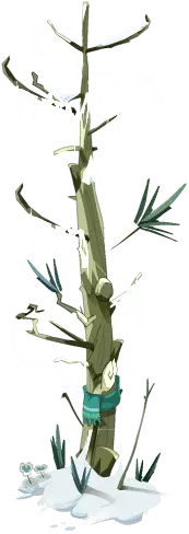 Frozen Bamboo - winter - High Resolution PNG