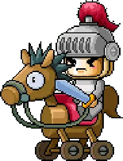 Knight and Horse - pixel art - Transparent Layer PNG