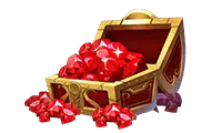 Treasure Chest with Red Rubies - jewelry - Transparent Background PNG