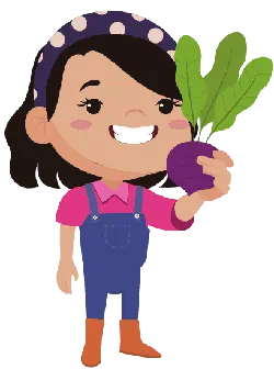 Little Girl in Blue Overalls - purple - Transparent Background PNG