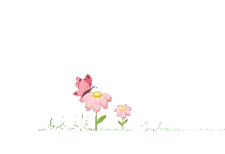 Pink Butterfly and Two Flowers - nature - Lossless PNG