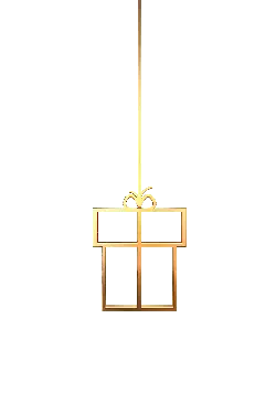 Golden Gift Box - decor - Lossless PNG