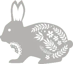 Gray Rabbit - pattern - PNG