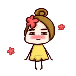 Girl with Flower - cartoon - High Resolution PNG