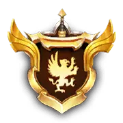 Lion Shield Emblem - gold - Transparent Background PNG