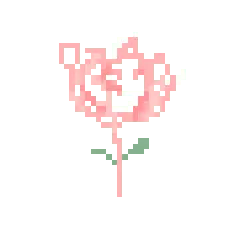 Pixel Rose - pixel art - No Watermark PNG