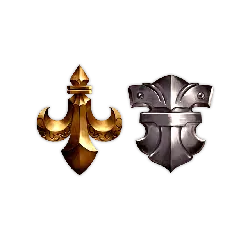 Gold Fleur-de-lis and Silver Shield - logo - Lossless PNG
