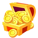 Treasure Chest of Coins - No Background PNG