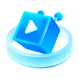 Play Button Cube - icon - Transparent Layer PNG