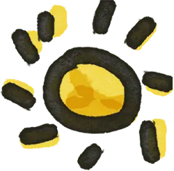 Sun - black - Transparent Background PNG
