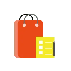 Shopping Bag and Notebook - red - PNG Images