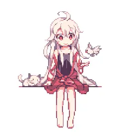 White Hair Girl - cat - PNG