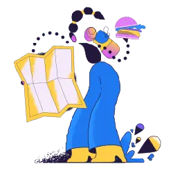 Blue Character - food - High Resolution PNG