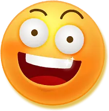 Laughing Face With Open Mouth - humorous - Transparent Background PNG